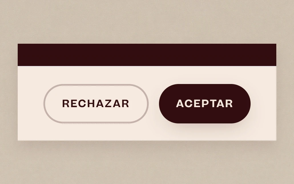 The consent banner’s button row: accept and reject at the same width and the same weight.